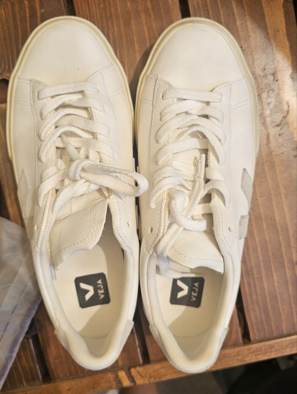 Veja Campo White Natural Sneakers Women's Size 8 EU 39 Leather